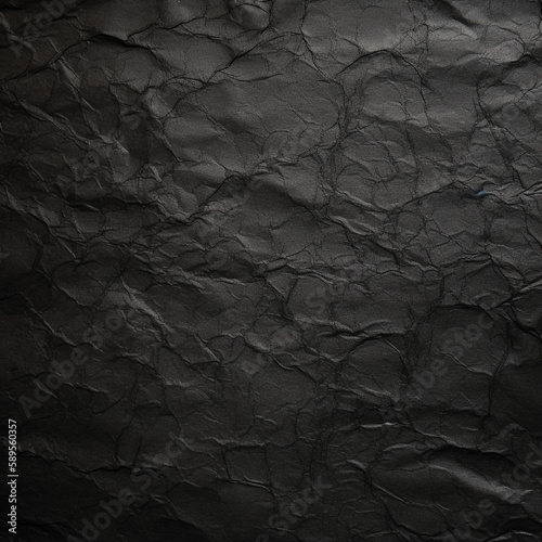 Black paper texture  Crumpled black paper