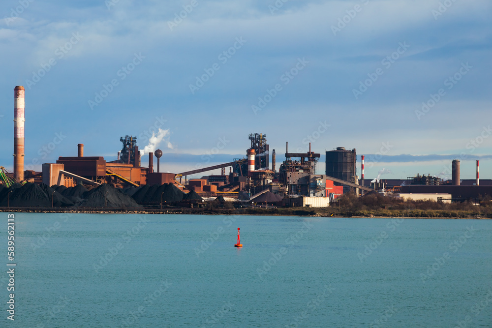 Industrial area of the seaport in Fos-sur-Mer, France.