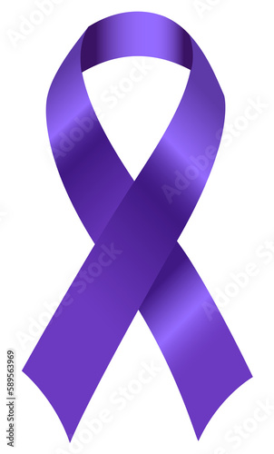The purple awareness ribbon symbolizes various causes such as domestic violence, Alzheimer's, lupus, epilepsy, pancreatic cancer, animal abuse, and more. photo