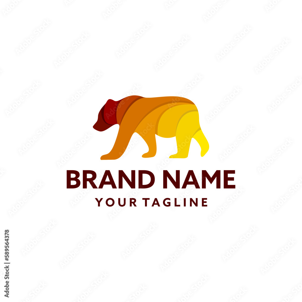 bear colorfull logo vector