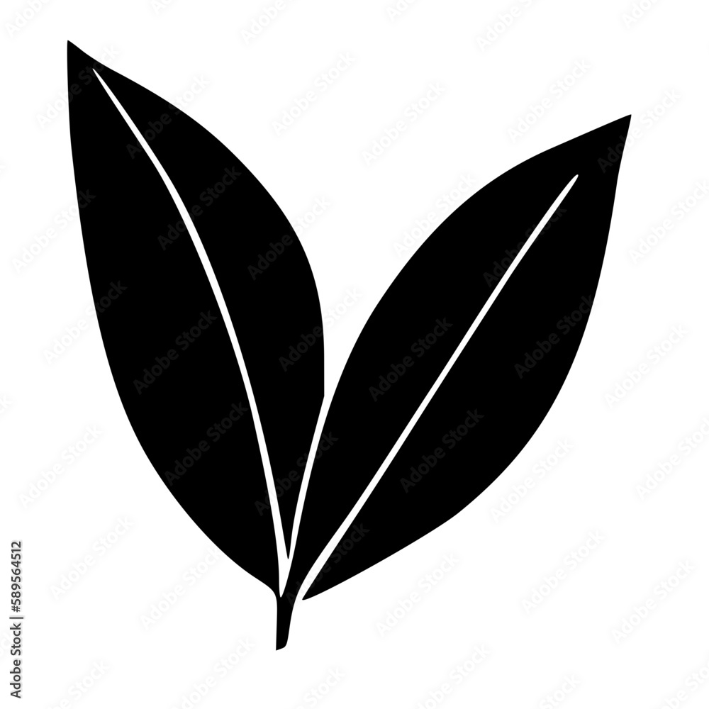 black and white of leaf icon black and white of leaf icon