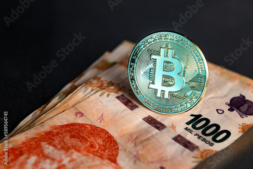 Bitcoin crypto currency and Argentine pesos