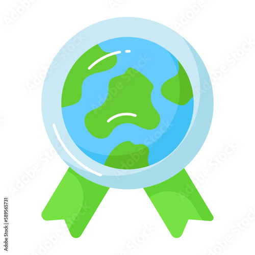 Carefully designed icon of eco badge in editable style, premium icon of world earth day