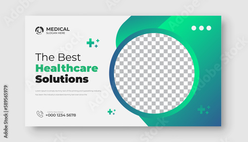  Creative medical healthcare youtube thumbnail and web banner template