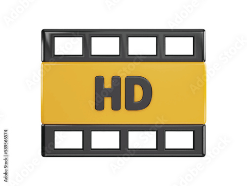 cinema clapperboard icon 3d rendering vector illustration