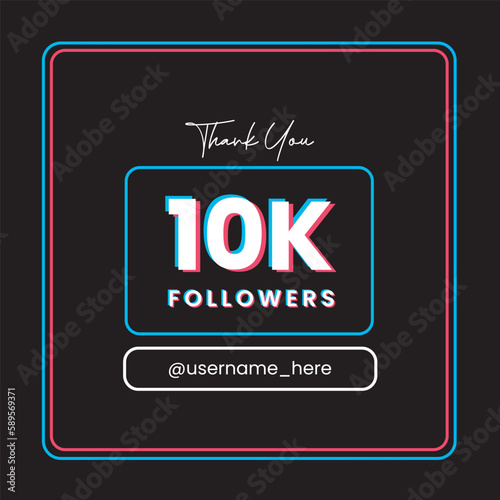 thank you 10k followers tiktok celebration banner template