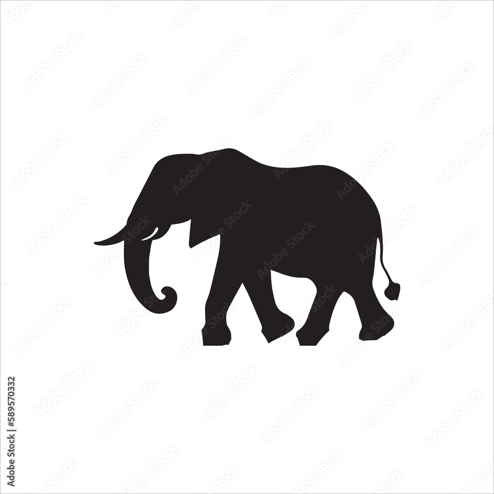 An walking elephant silhouette vector art work An walking elephant silhouette vector art work