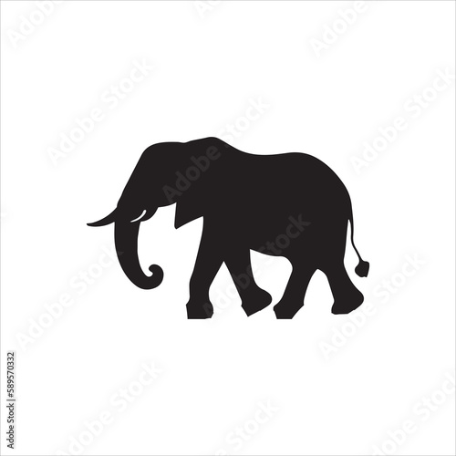 An walking elephant silhouette vector art work