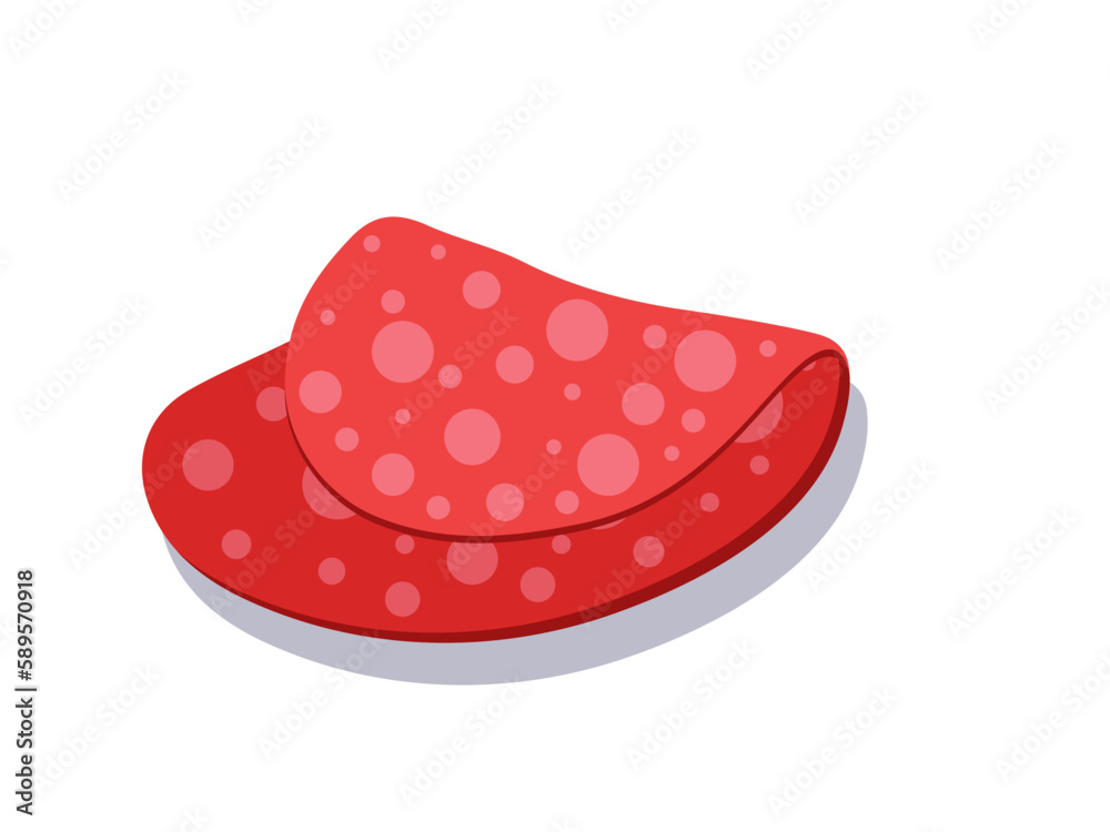 Salami sausage slice, pepperoni or mortadella delicatessen round piece, smoked chorizo Salami sausage slice, pepperoni or mortadella delicatessen round piece, smoked chorizo