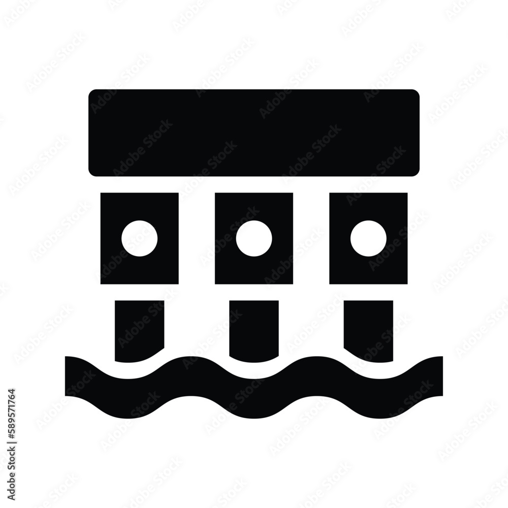dam water solid icon illustration vector graphic dam water solid icon illustration vector graphic