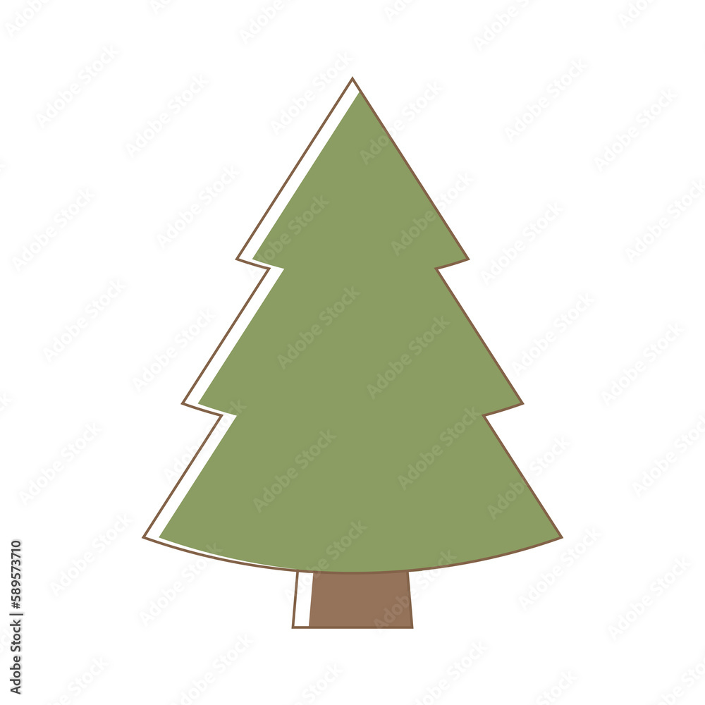 Obraz premium Associations and symbols Sustainability. Symbols of nature Christmas tree. Design on a white background for your purposes Icons for applications and sites on the theme of ecology.