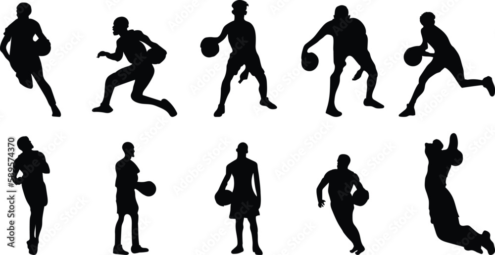 Naklejka premium silhouettes of basketball 
