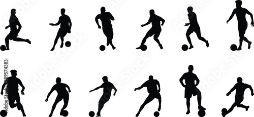 silhouettes of football playing 