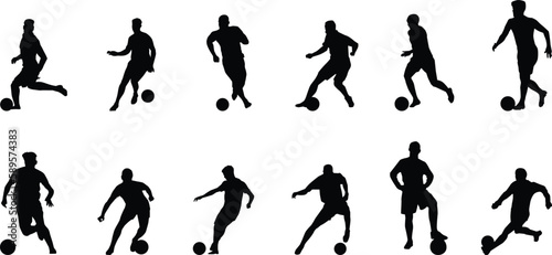 Wallpaper Mural silhouettes of football playing  Torontodigital.ca