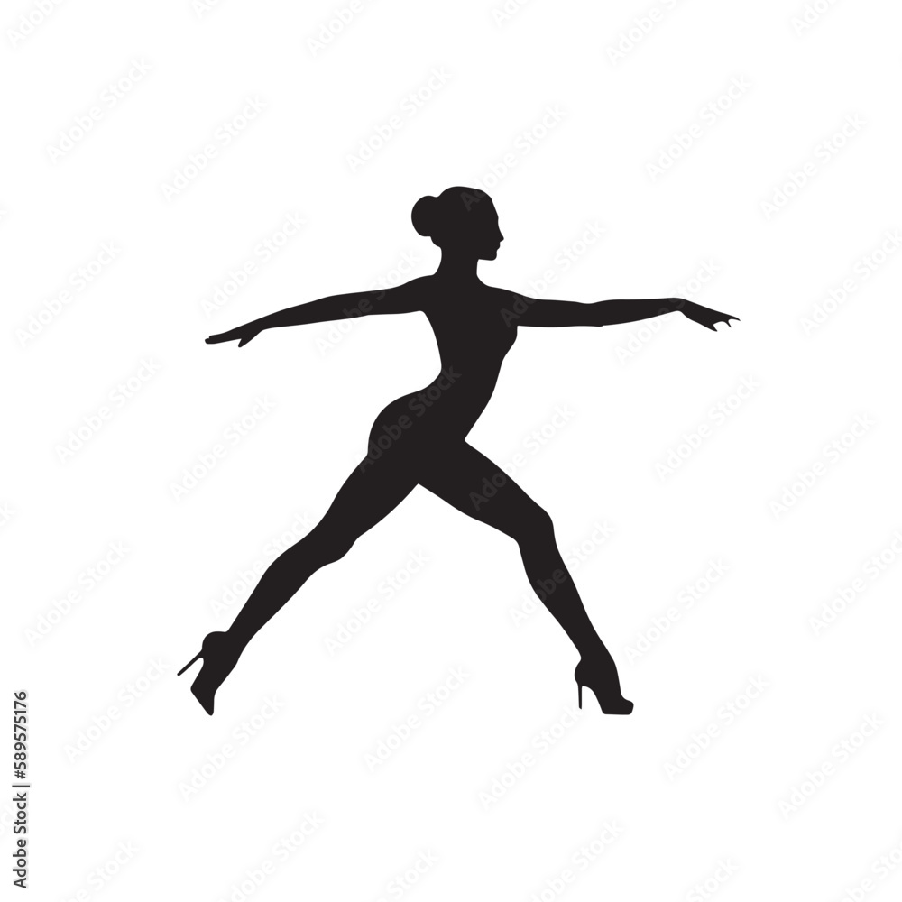  A gymnastic girl silhouette vector.