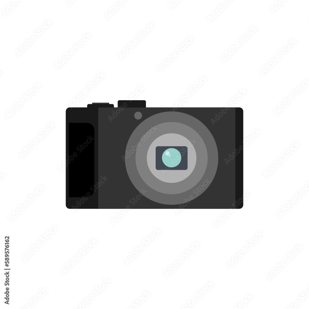 digital camera flat design. pocket camera vector illustration. Compact Digital Camera Isolated on white background digital camera flat design. pocket camera vector illustration. Compact Digital Camera Isolated on white background