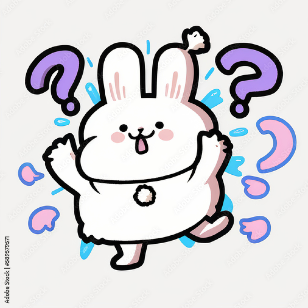 Obraz premium Rabbit with questions.