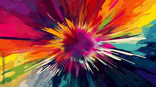 PRIDE rainbow colors explosion. Vibrant abstract painting