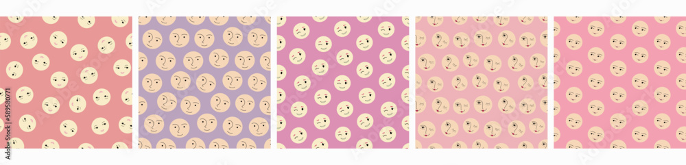 Feminine look, abstract personage, mascot design, funny face, cute icon Feminine look, abstract personage, mascot design, funny face, cute icon
