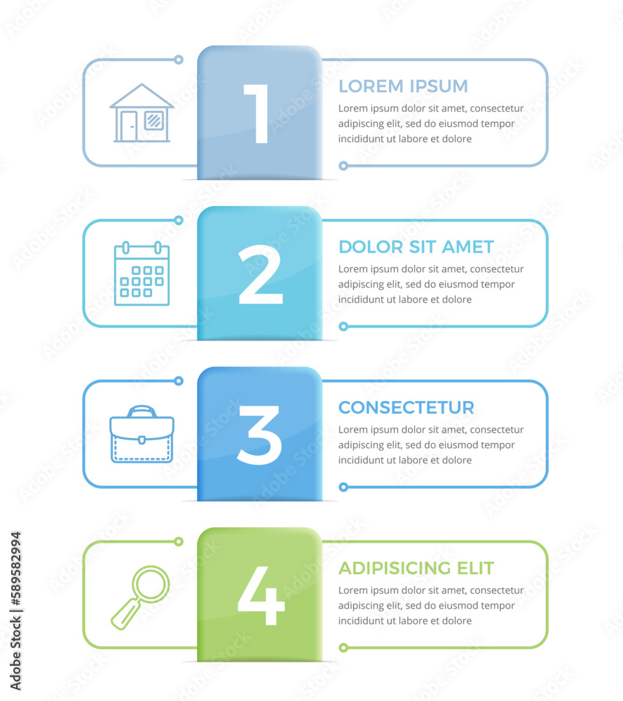 Infographic template with 4 options with place for your icons and text Infographic template with 4 options with place for your icons and text