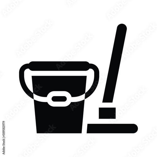 floor mop solid icon illustration vector graphic 