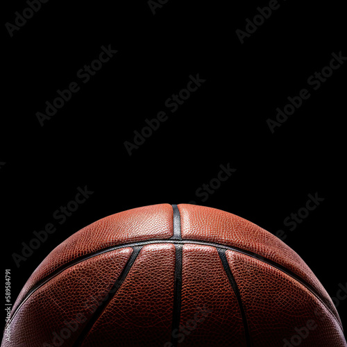 Basketball ball isolated on black background, Generative AI. © Budjak Studio