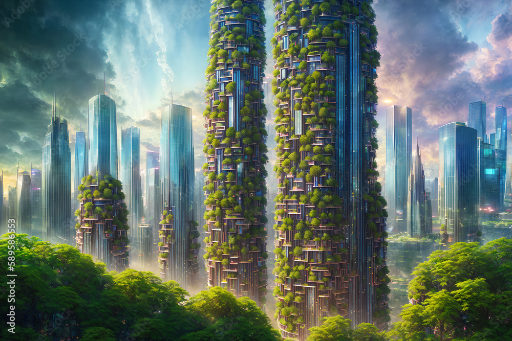 Splendid View Of Futuristic Vertical Gardens Ecology Concept The Green   1000 F 589586553 XKhTot37Qql0dkThqBpIHre5hJk6dkL3 