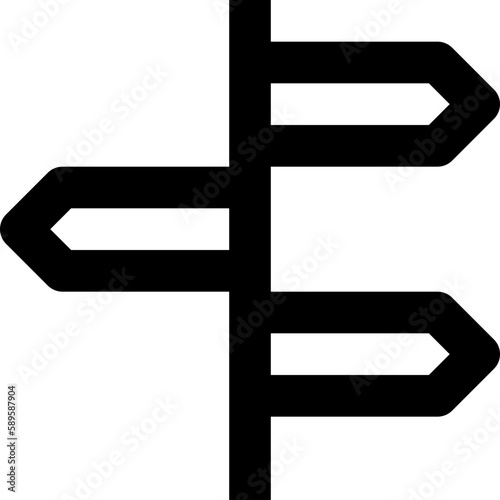 signpost black outline icon