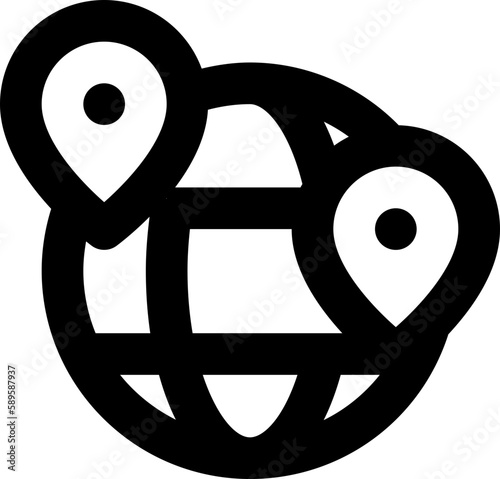 world destination black outline icon
