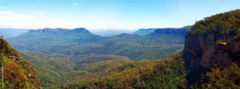 Landscape of the Bluemountains National Park, Australia