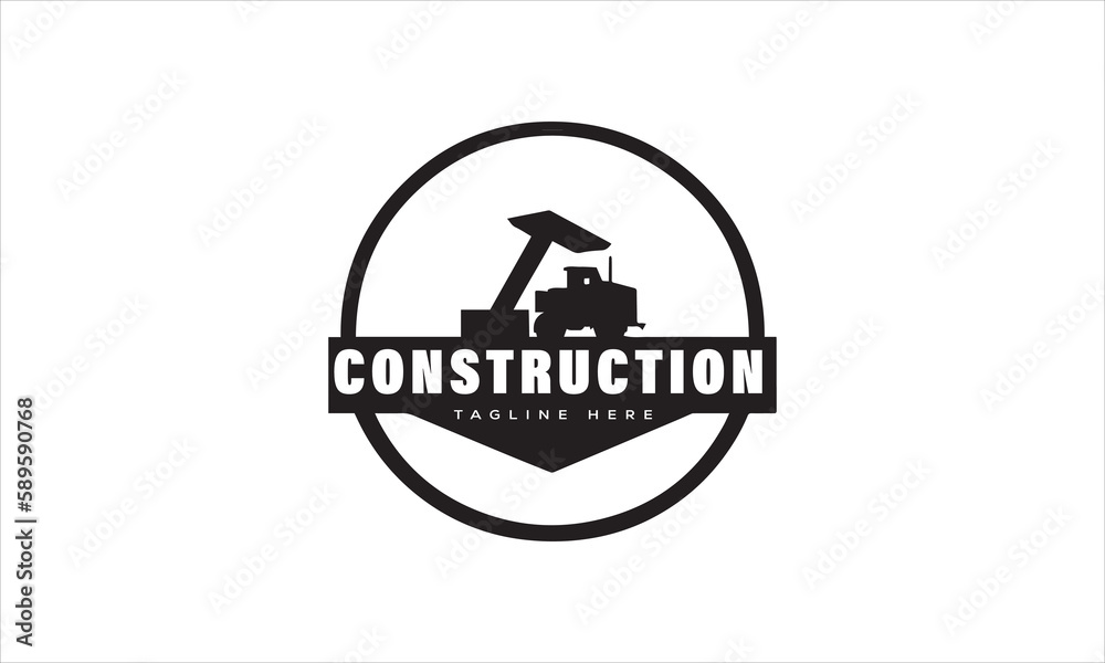 Fototapeta premium High-quality vintage style construction logo and icon design vector silhouette style 