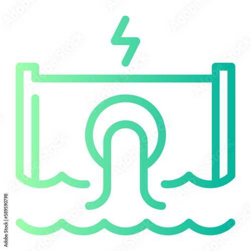 hydro power gradient icon