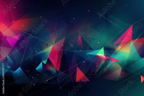 Abstract polygonal background. Futuristic technology style. Digital illustration, Generative Ai © Angus.YW