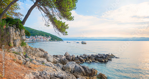 beautiful coastal landscape Moscenicka Draga, destination for summer vacation