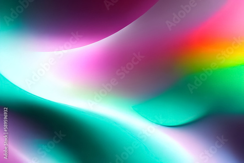 Abstract colourful curved waves in motion. Gradient design, fluid, iridescent, holographic, element for backgrounds, wallpapers, covers, ui design, banner, poster, mobile apps. generative ai 