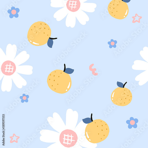 Watercolor, various flowers, strawberry stripes, geometric beauty