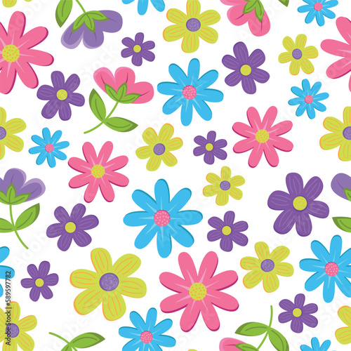 Cute pattern in small flower. Small colorful flowers. White background. Floral background. The emplate for fashion prints.