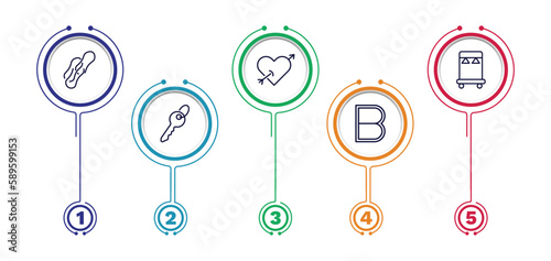 set of tools and utensils thin line icons. tools and utensils outline icons with infographic template. linear icons such as rubber bands, tattoo, clothes rack, tiny key, bold vector.