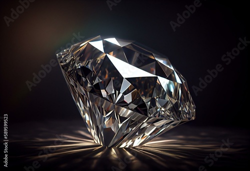 Round Cut Diamond. Generative AI