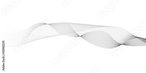 Abstract grey wave lines on transparent background. Digital frequency track equalizer. Abstract frequency sound wave lines and twisted curve lines background.