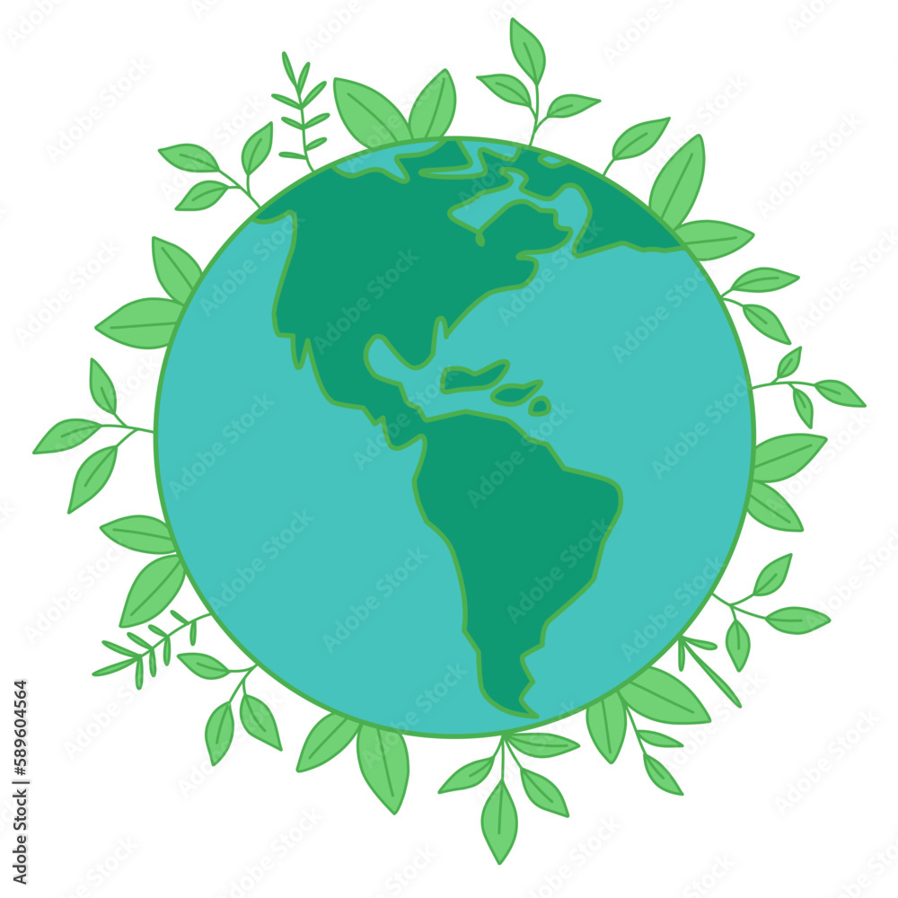 Environment day line art  vector illustration, earth day illustration