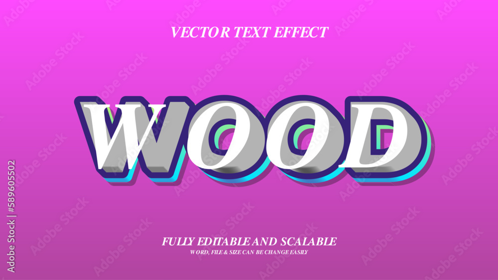Wood 3D Editable Text Effect