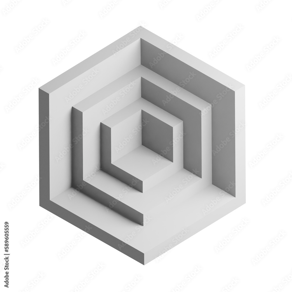 Abstract three-dimensional cube design element. 3d infographic presentation cube icon.
