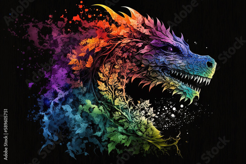 Rainbow Dragon. lgbtq+