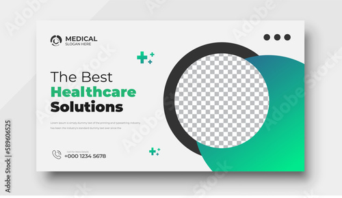 Creative medical healthcare YouTube thumbnail and web banner template

