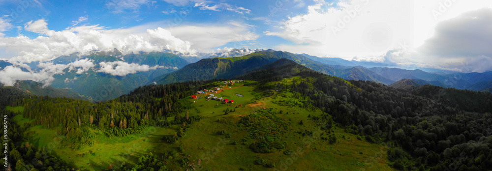 Kaçkar Mountains National Park, Badara Plateau and Kaçkar Mountains panorama view