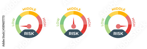 Risk meter icon concept. Vector illustration.
