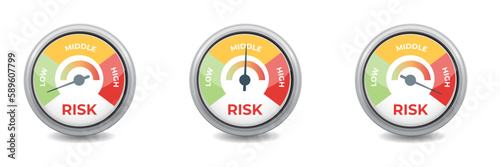 Risk meter icon concept. Vector illustration.