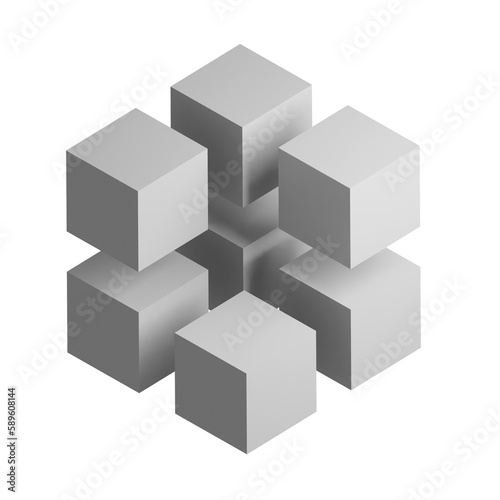 Cube icon design element. Isometric cube, business presentation infographic object.