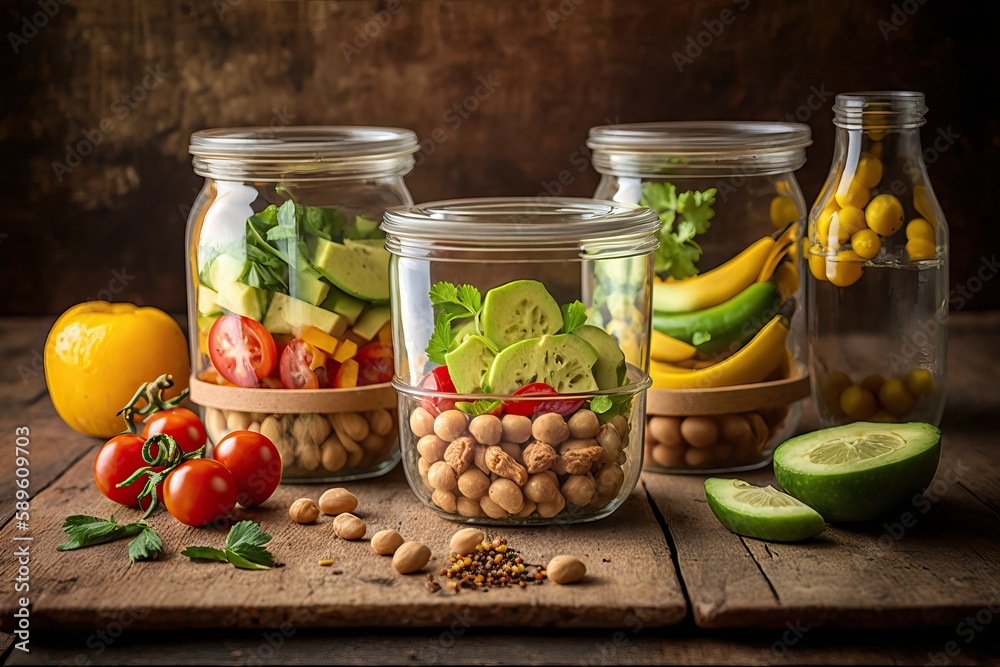 Wholesome Chickpea Meal Prep Containers (Ai generated) Wholesome Chickpea Meal Prep Containers (Ai generated)
